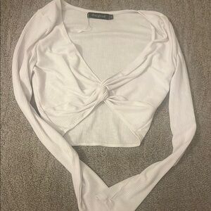 Daisy Cream Knotted Blouse